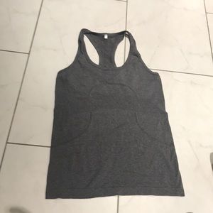 Grey Lululemon Razorback workout tank